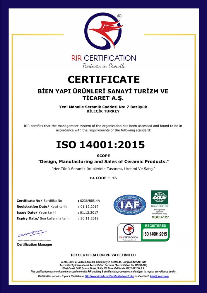 BOZÜYÜK ISO 14001:2015 ENVIROMENTAL MANAGEMENT SYSTEM (ENG)
